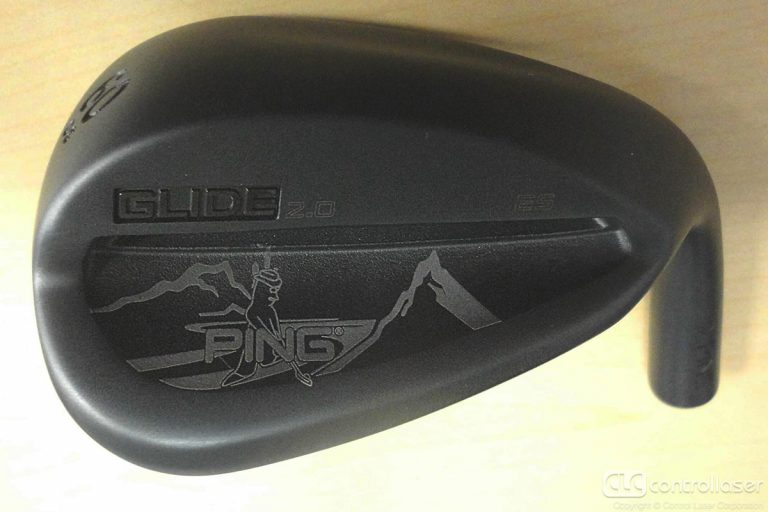 Frosted surface laser marking of golf clubs