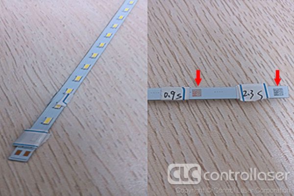 Data matrix laser marking on LED light strips