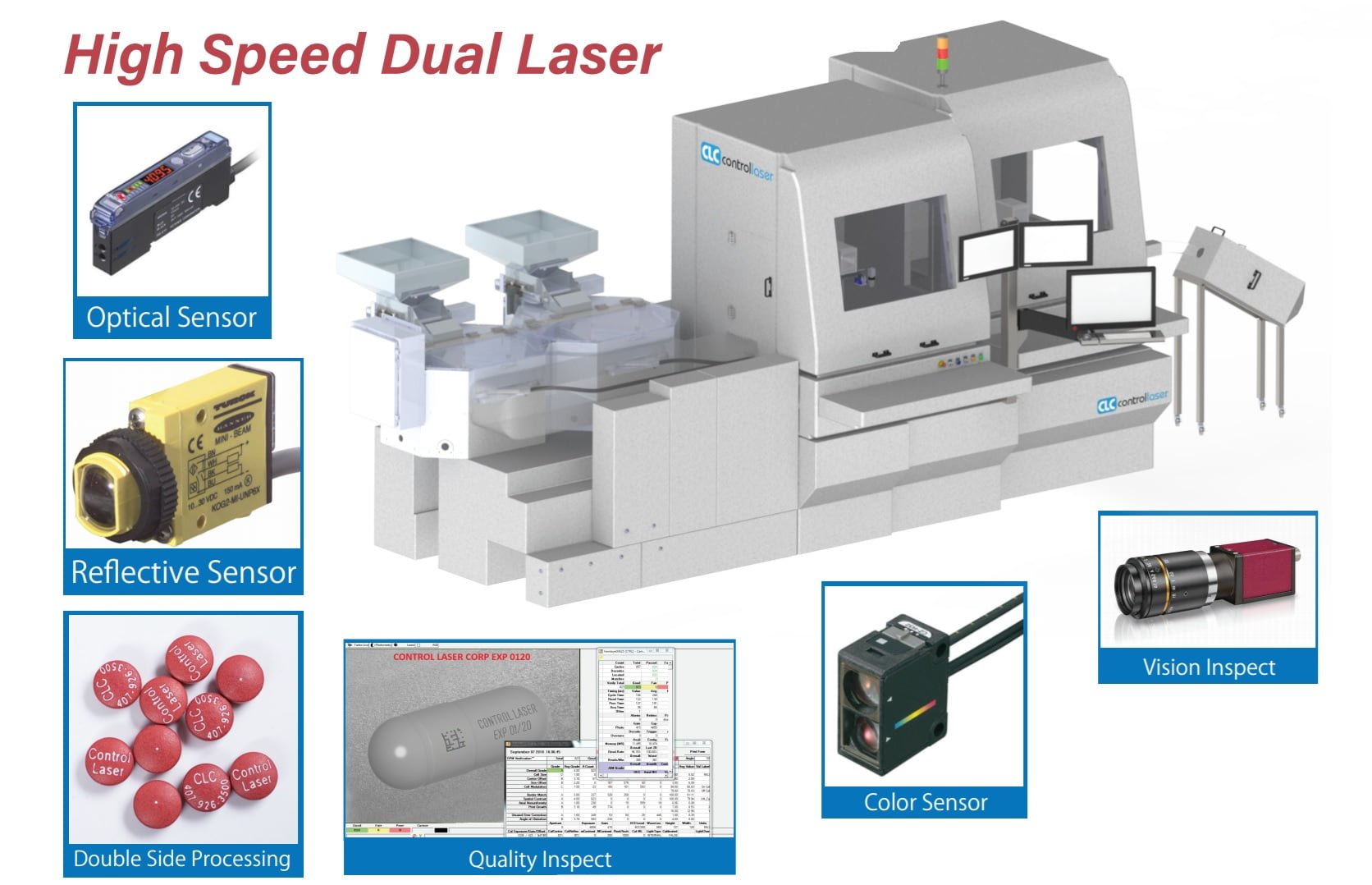 Pharmaceutical Tablet Marking and Drilling System-dual-machine